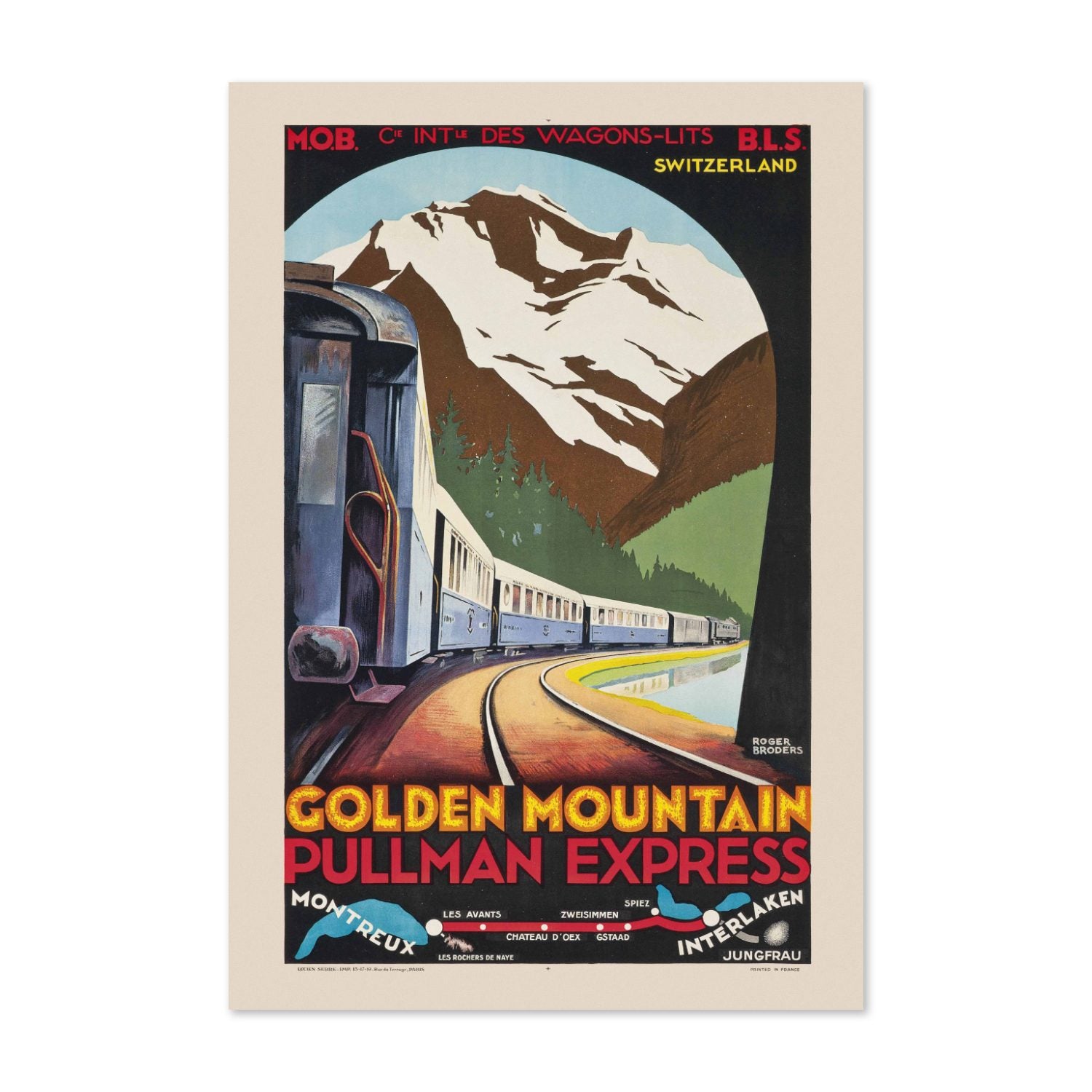Golden Mountain Pullman Express poster print